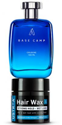 Base Camp Cologne - 100 ml - Perfume for Men & Hair Wax Wet look (Strong Hold)