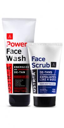 Power Face Wash Energize & Face Scrub De-Tan - Tan Removal Combo