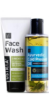 Ayurvedic Cold Pressed Oil & Face Wash Oily Skin Combo