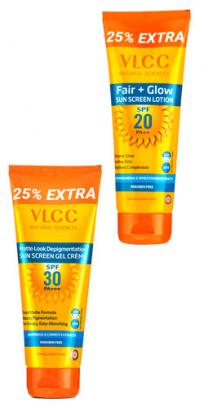 VLCC Matte Look Sunscreen SPF 30 PA+++ & Fair+Glow Sunscreen Lotion SPF20 PA ++ 