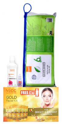 VLCC Salon Series Insta Glow & Gold Facial Kit with Free Rose Water Toner