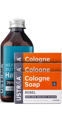 Cologne Soap - Rebel - Set of 3 and Hand Rub - 200 ml