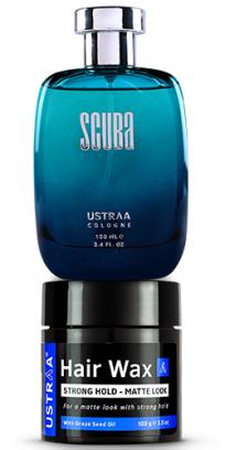 Scuba Cologne -  Perfume for Men -100ml & Hair Wax Matte look (Strong Hold)
