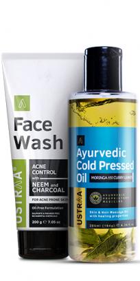 Ayurvedic Cold Pressed Oil & Face Wash Neem & Charcoal Combo