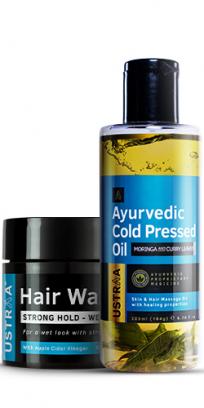Ayurvedic Cold Pressed Oil & Hair Wax Wet Look Strong Hold Combo