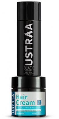 Ustraa Black Deodorant 150ml  & Hair Cream Daily Use 100g