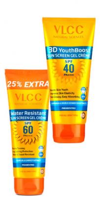 VLCC Water Resistant SPF 60 PA+++ & 3D Youth Boost SPF40 +++ Sunscreen