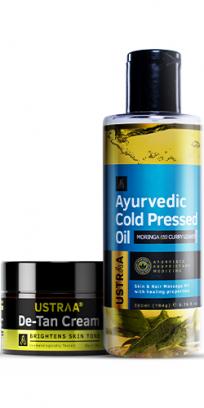 Ayurvedic Cold Pressed Oil & De-Tan Cream Combo