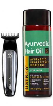 Ayurvedic Hair Oil & Chrome - Lithium Powered Beard Trimmer