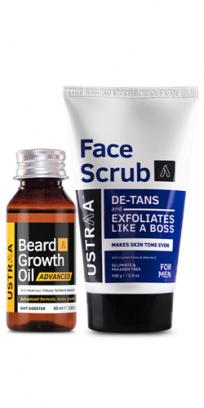 Beard Growth Oil- Advanced & Face Scrub De-Tan - for Effective Tan Removal