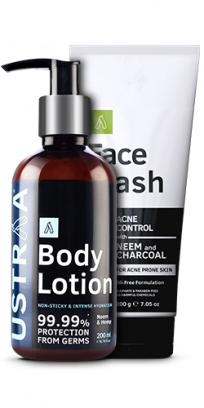 Body Lotion Germ Free & Face Wash Neem Charcoal