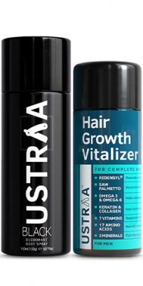 Black Deodorant Body Spray 150 ml  & Hair Growth Vitalizer 100 ml