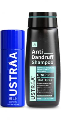 Anti Dandruff Hair Shampoo & BLUE Deodorant Body Spray - For Men