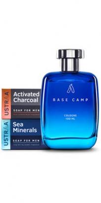 Base Camp Cologne - Perfume for Men & Deo Activated Charcoal and Deo Soap Sea Minerals Soaps