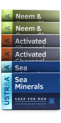 Deo Soap with Sea Minerals, Activated Charcoal and Neem & Green Clay -100 g (Pack of 6)