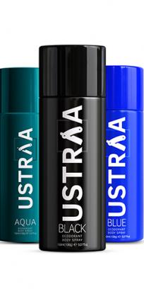 Deodorant Body Spray - 150 ml - Black, Blue & Aqua - Set of 3