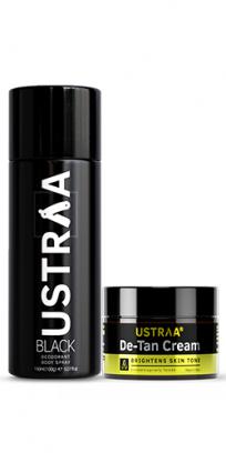 De-Tan Cream & BLACK Deodorant Body Spray - for Men 