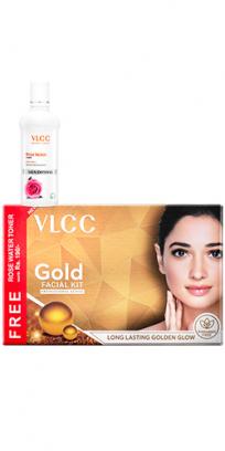 VLCC Gold Facial Kit - 300 g with FREE Rose Water Toner - 100 ml
