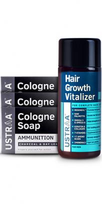 Hair Growth Vitalizer & Cologne Ammunition Soap (Set of 3)