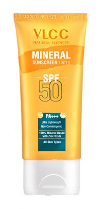 VLCC Mineral Sunscreen Tinted SPF 50 PA+++ Ultra Lightweight Non-Comedogenic - 50 g