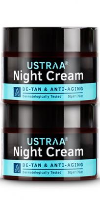 Night Cream - De-tan and Anti-aging - Set of 2 - for Effective Tan Removal