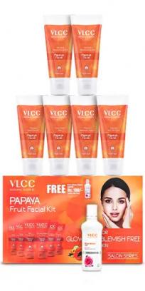 VLCC Papaya Fruit Facial Kit - 300 g with FREE Rose Water Toner - 100 ml