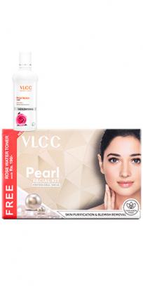 VLCC Pearl Facial Kit - 300 g with FREE Rose Water Toner - 100 ml