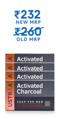 Deo Soap For Men with Activated Charcoal -100 g (Pack of 4)