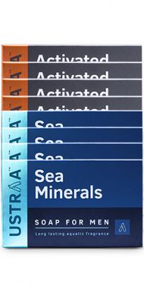 Deo Soap for Men with Sea Minerals & Activated Charcoal -100 g (Pack of 8)