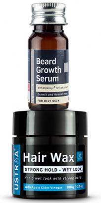 Beard Growth Serum & Hair Wax (Wet Look)