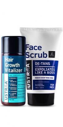 Hair Growth Vitalizer & Face Scrub De- Tan
