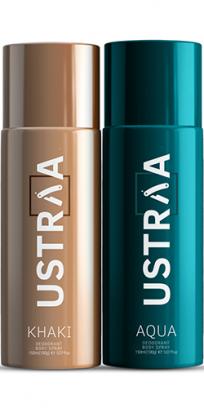 Khaki & Aqua Deodorants Body Spray Combo