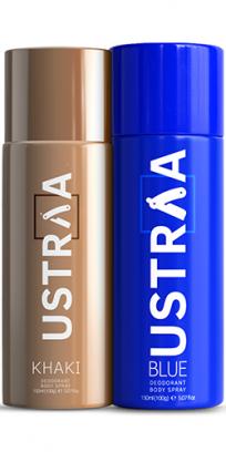 Khaki & Blue Deodorants Body Spray Combo