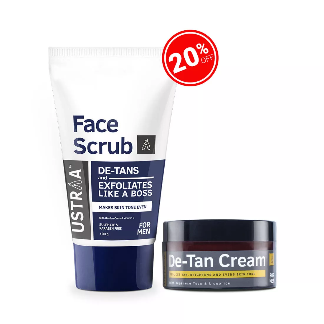 De Tan Cream And Face Scrub total de tan pack