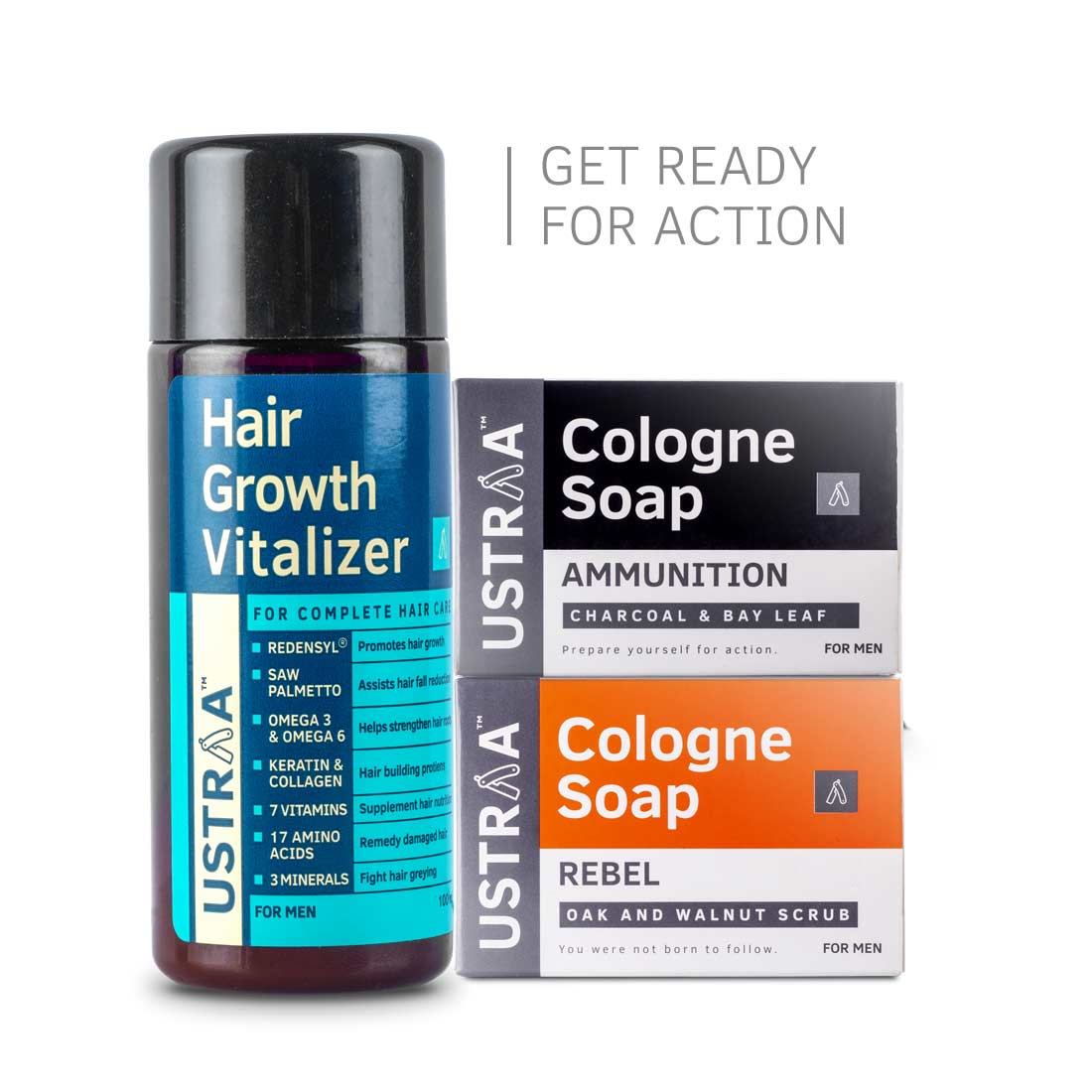 Hair Growth Vitalizer and 2 Cologne Soaps 