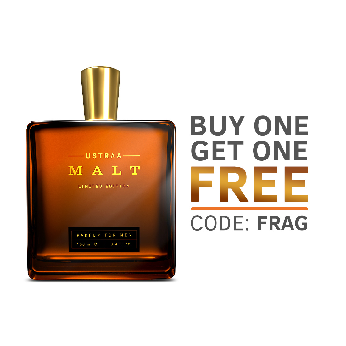 Ustraa Malt Perfume for Men - 100 ml - A Blend of Select High End Fragrances with Warm and Sweet Top Notes