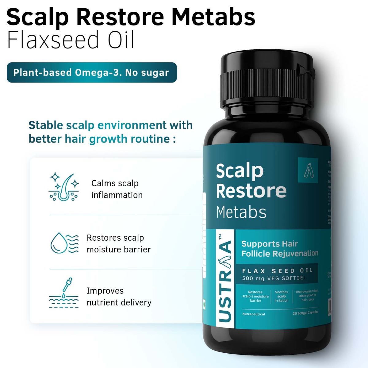 Scalp Restore Metabs | Omega-3 Softgel for Hair | Ustraa