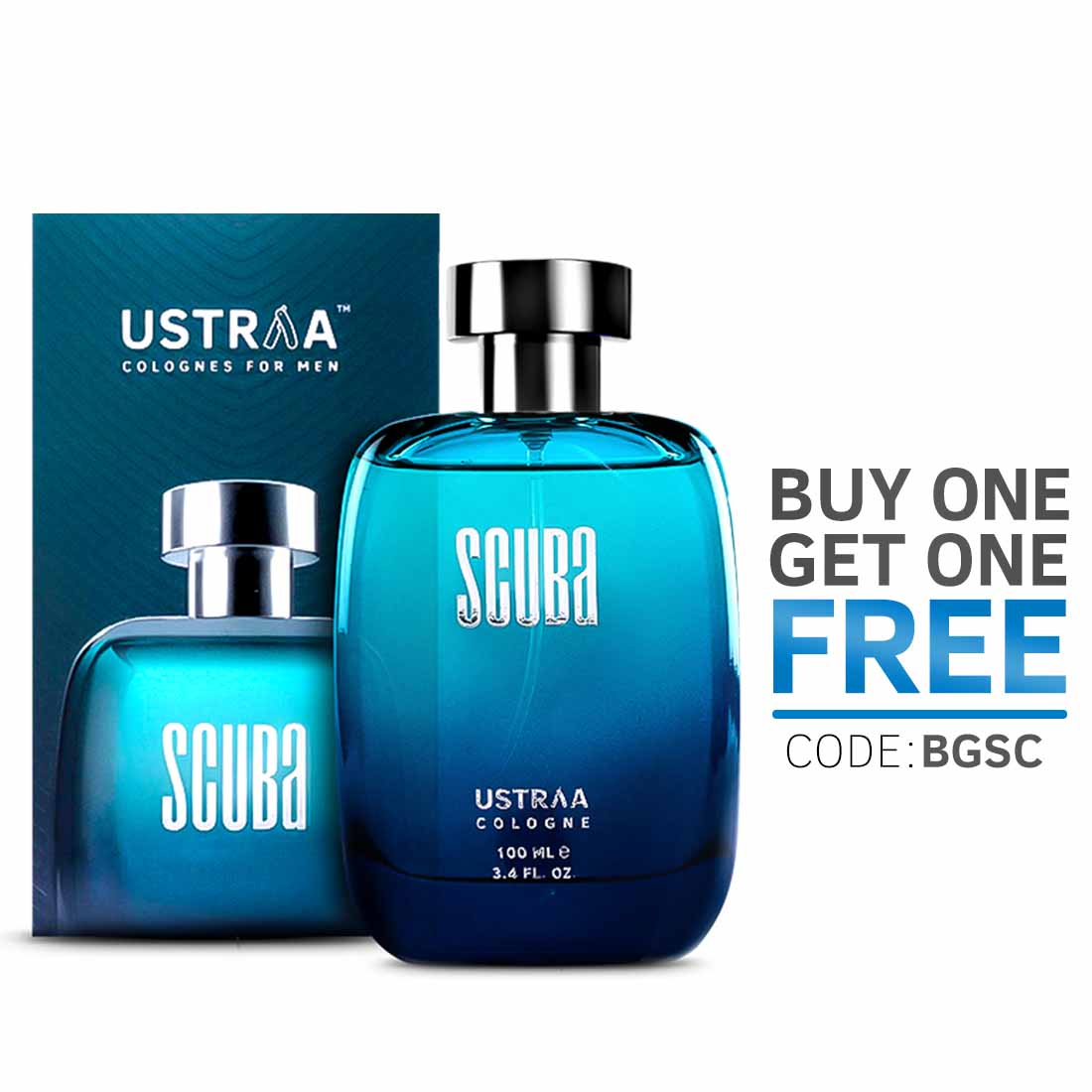 Ustraa Scuba Cologne for Men - 100 ml - A Fresh and Deep Perfume for men for all day use