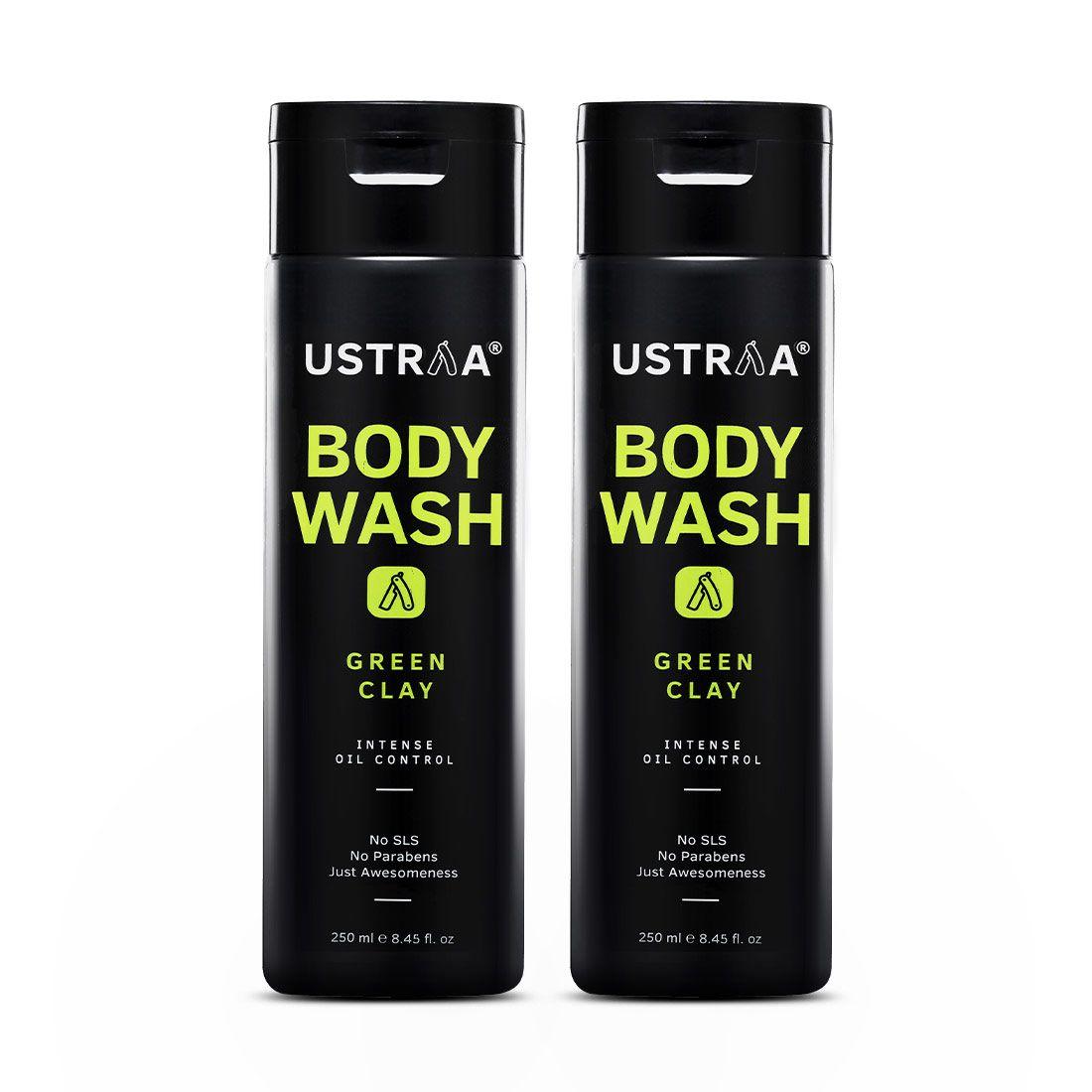 Ustraa Body Wash For Men (Set of 2): With Green Clay and Menthol