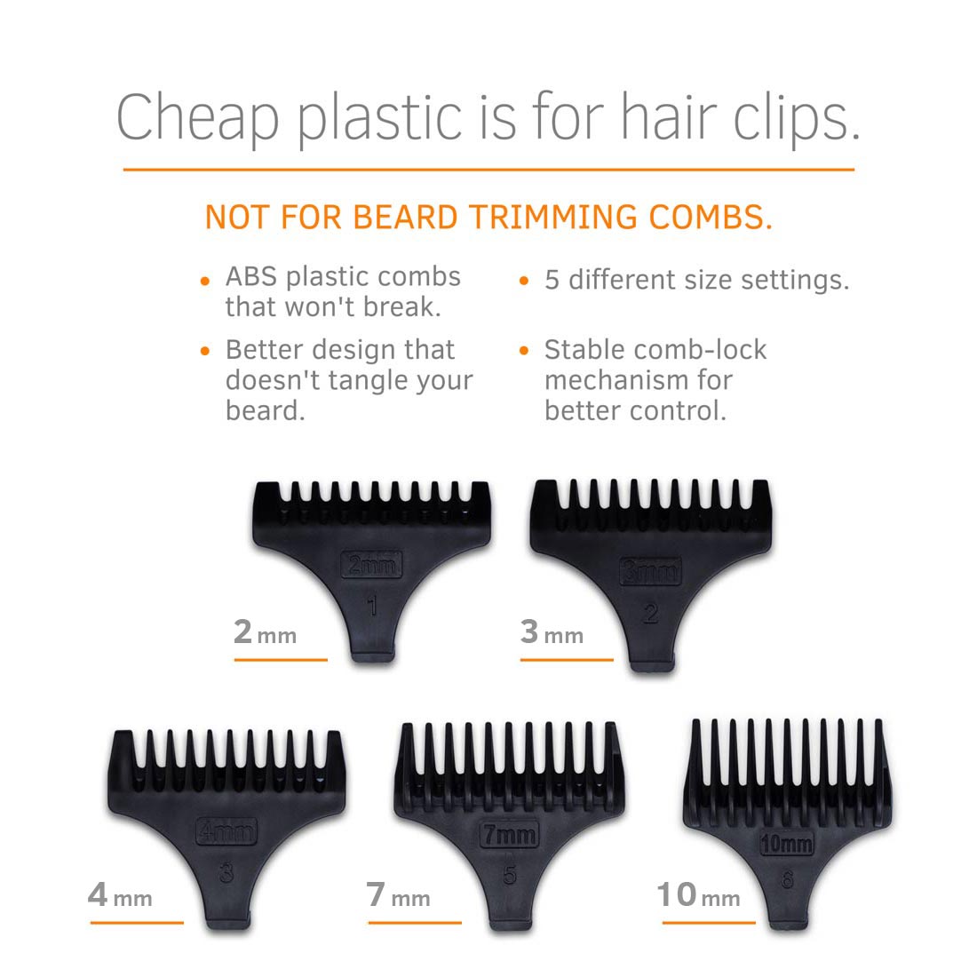 beard trimmer comb sizes