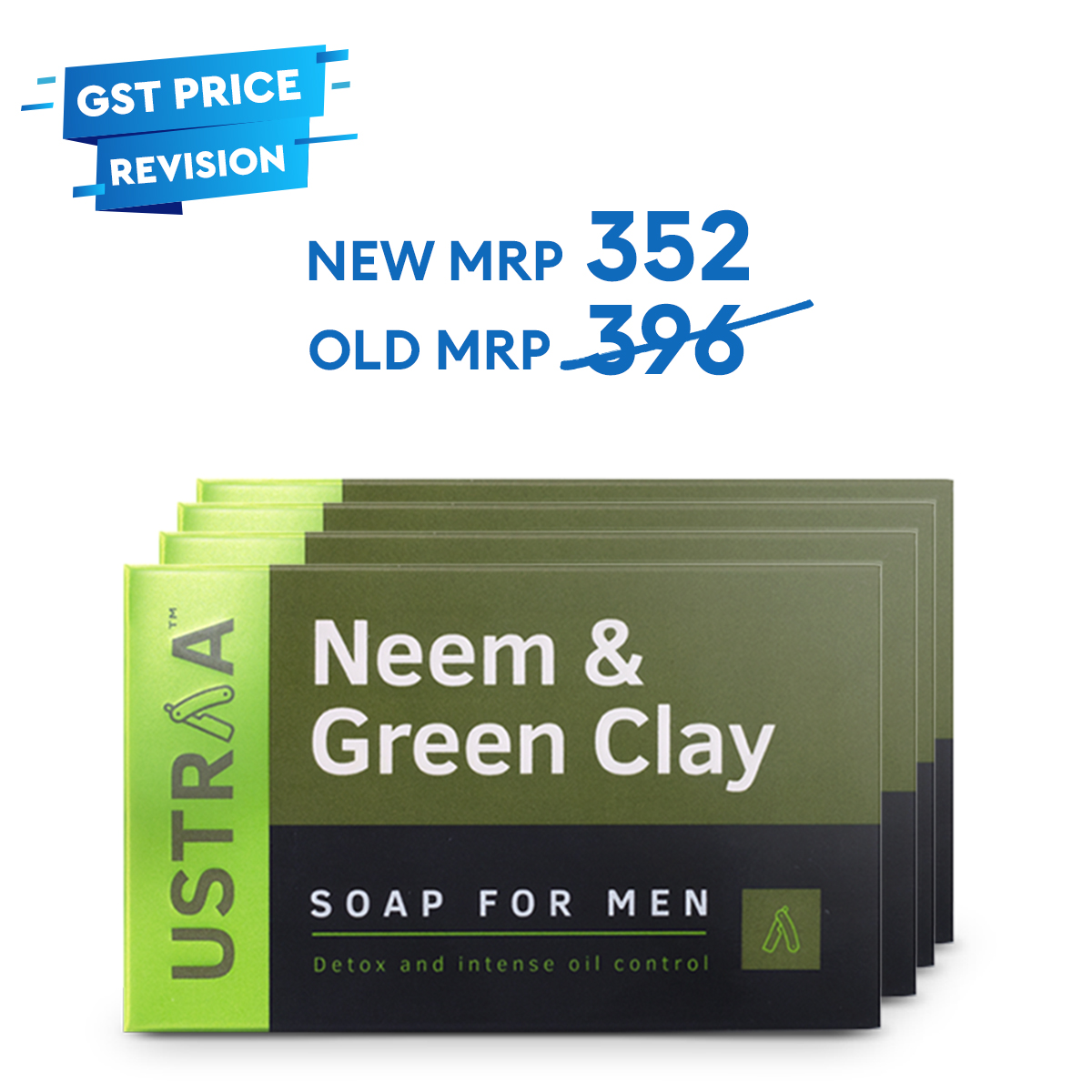 Best Deodorising Soap For Men - With Neem & Green Clay - Fights Germs With Anti Bacterial Properties