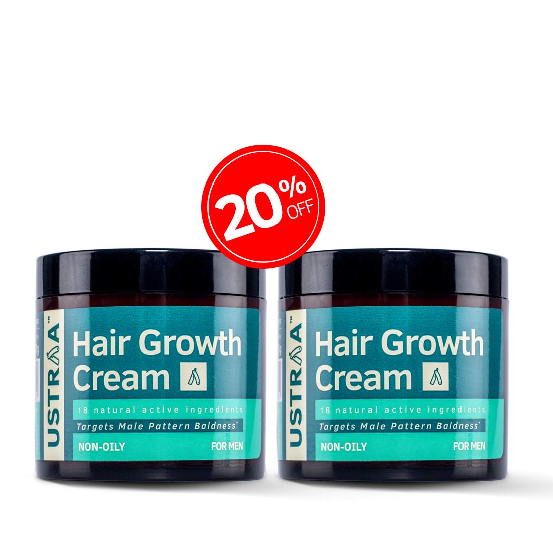 Ustraa Hair Growth Cream | 66% Reduction in Male Pattern Baldness