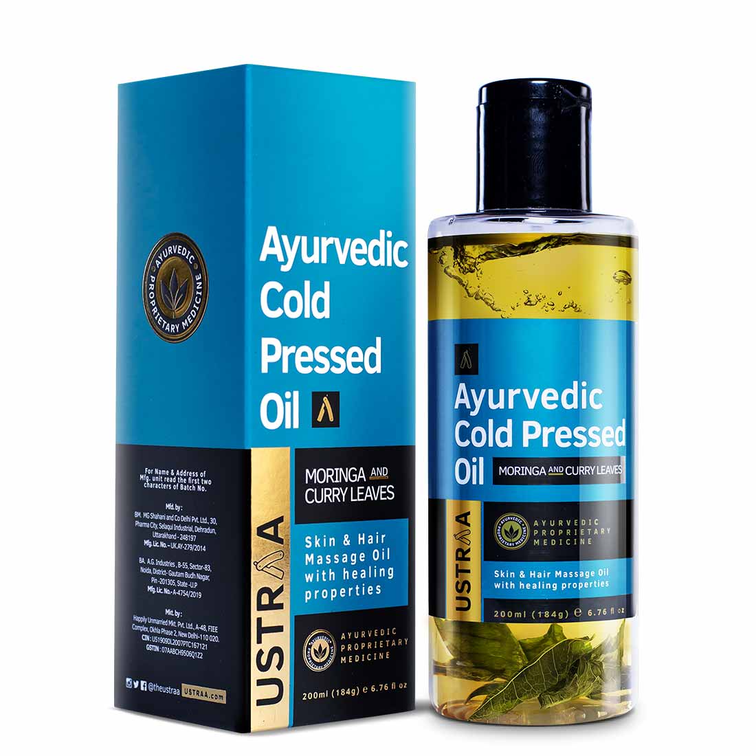 Ayurvedic Cold Pressed Oil 200ml - with Moringa & Curry Leaves
