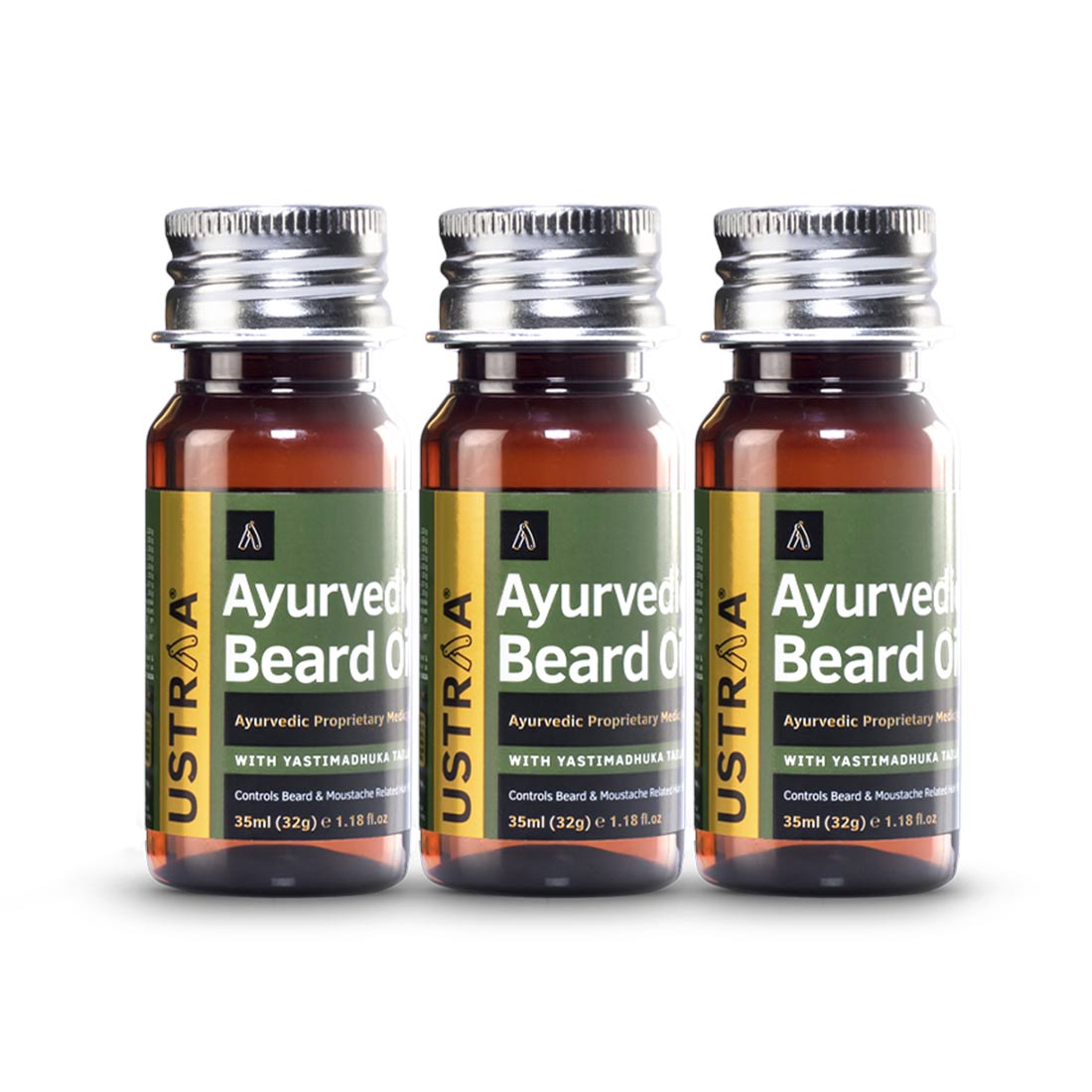 Ustraa Ayurvedic Beard Growth- set of 3- Oil recognised the Ministry of AYUSH as a proprietary ayurvedic medicine